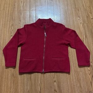 Vintage Woolrich Red Wool Cardigan Sweater Size Medium